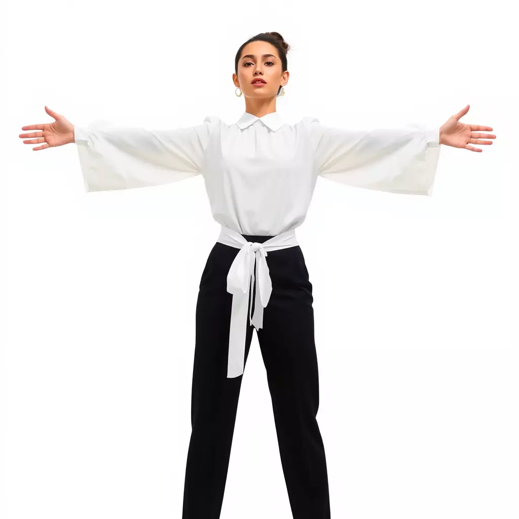 Chic White Blouse model pack Low-poly 3D model_3