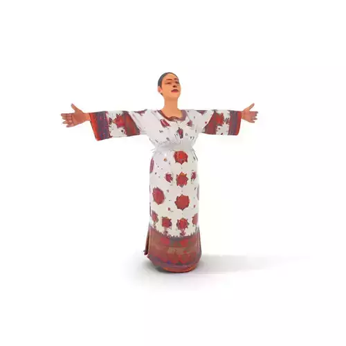 Floral Maxi Dress model pack Low-poly 3D model