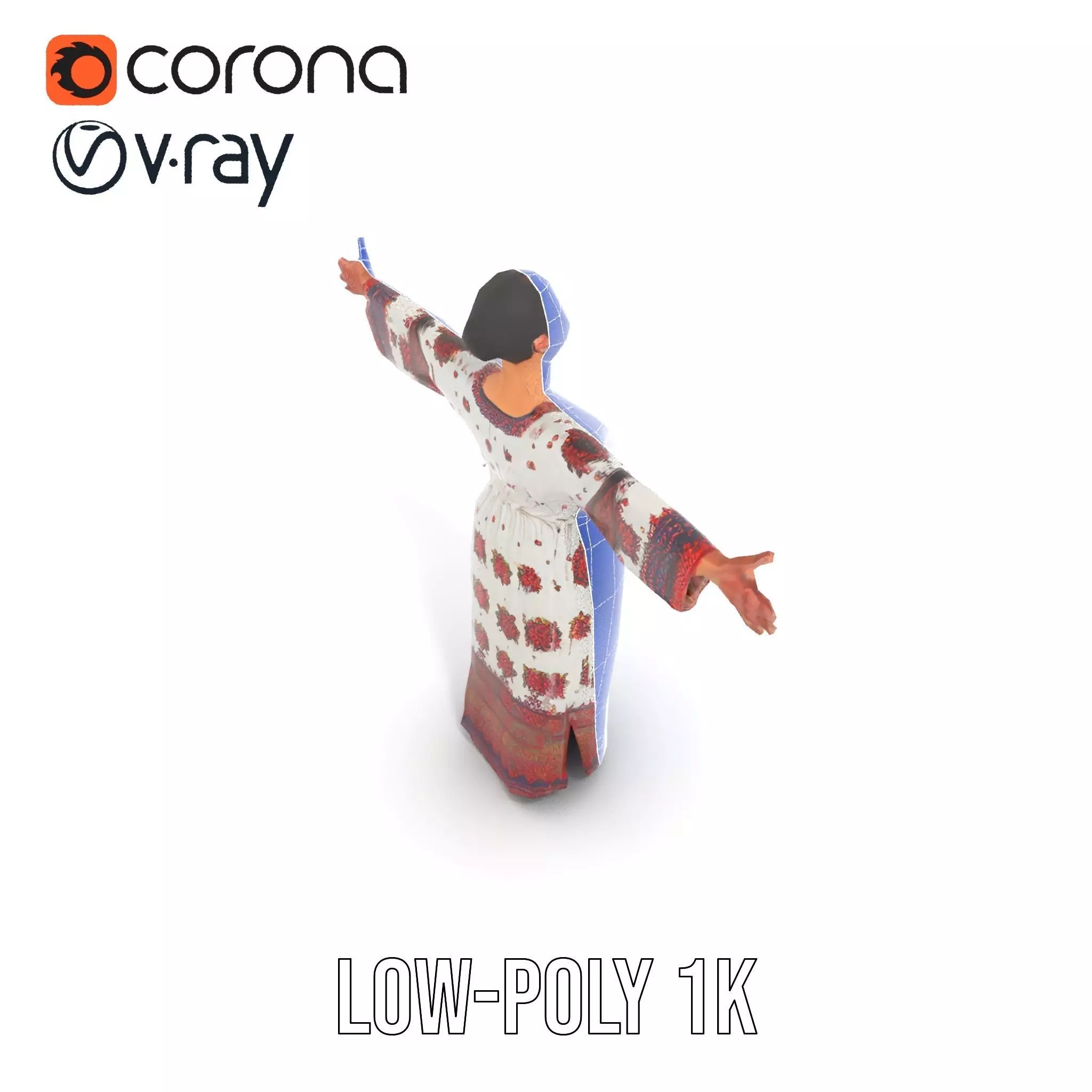 Floral Maxi Dress model pack Low-poly 3D model_19