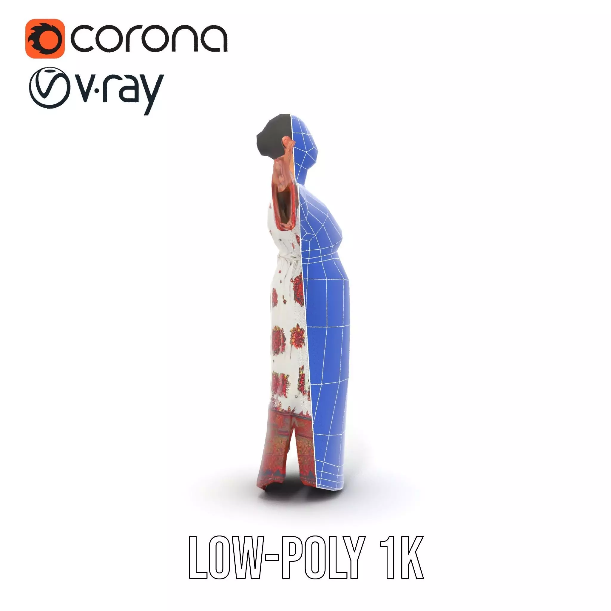 Floral Maxi Dress model pack Low-poly 3D model_31