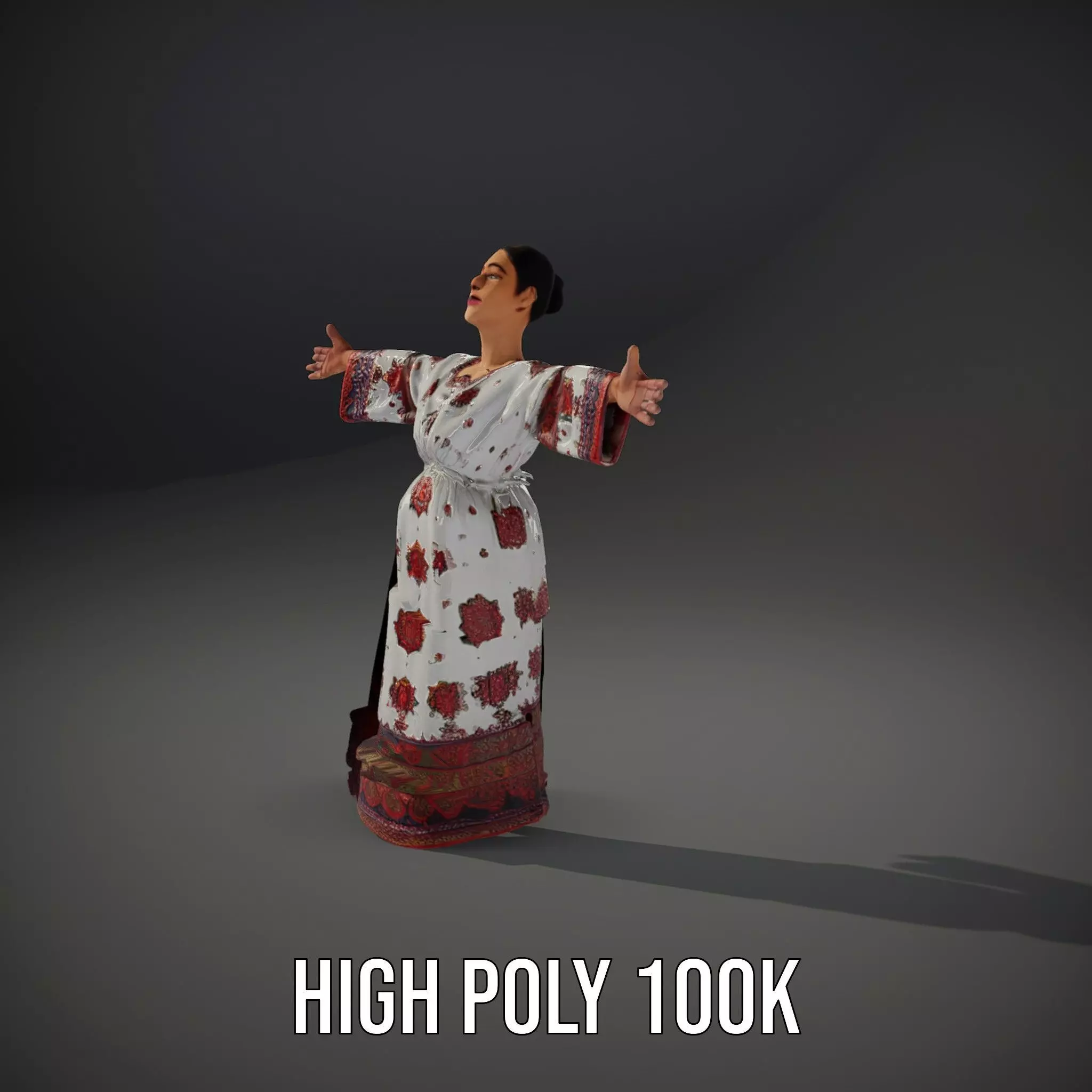 Floral Maxi Dress model pack Low-poly 3D model_11