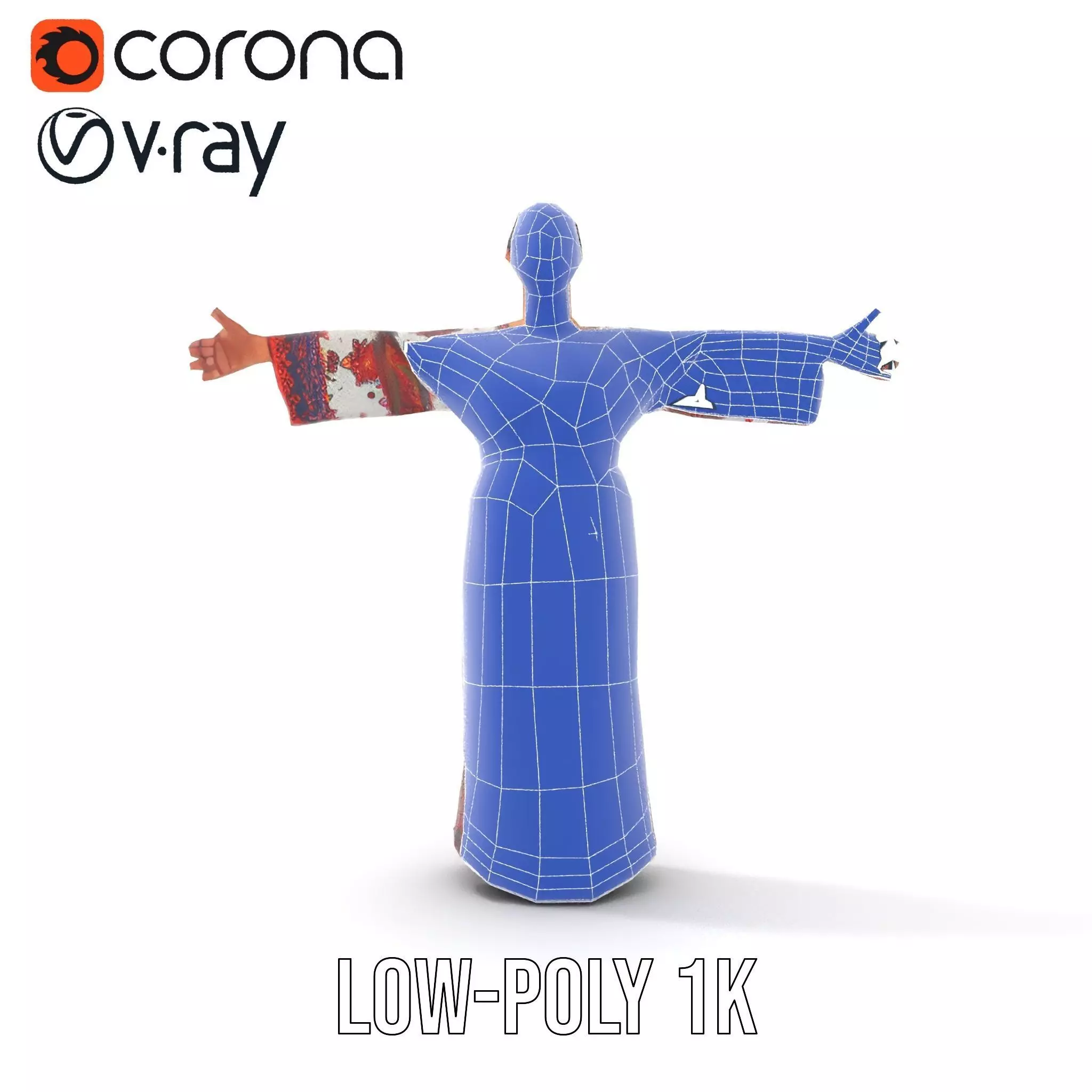 Floral Maxi Dress model pack Low-poly 3D model_25