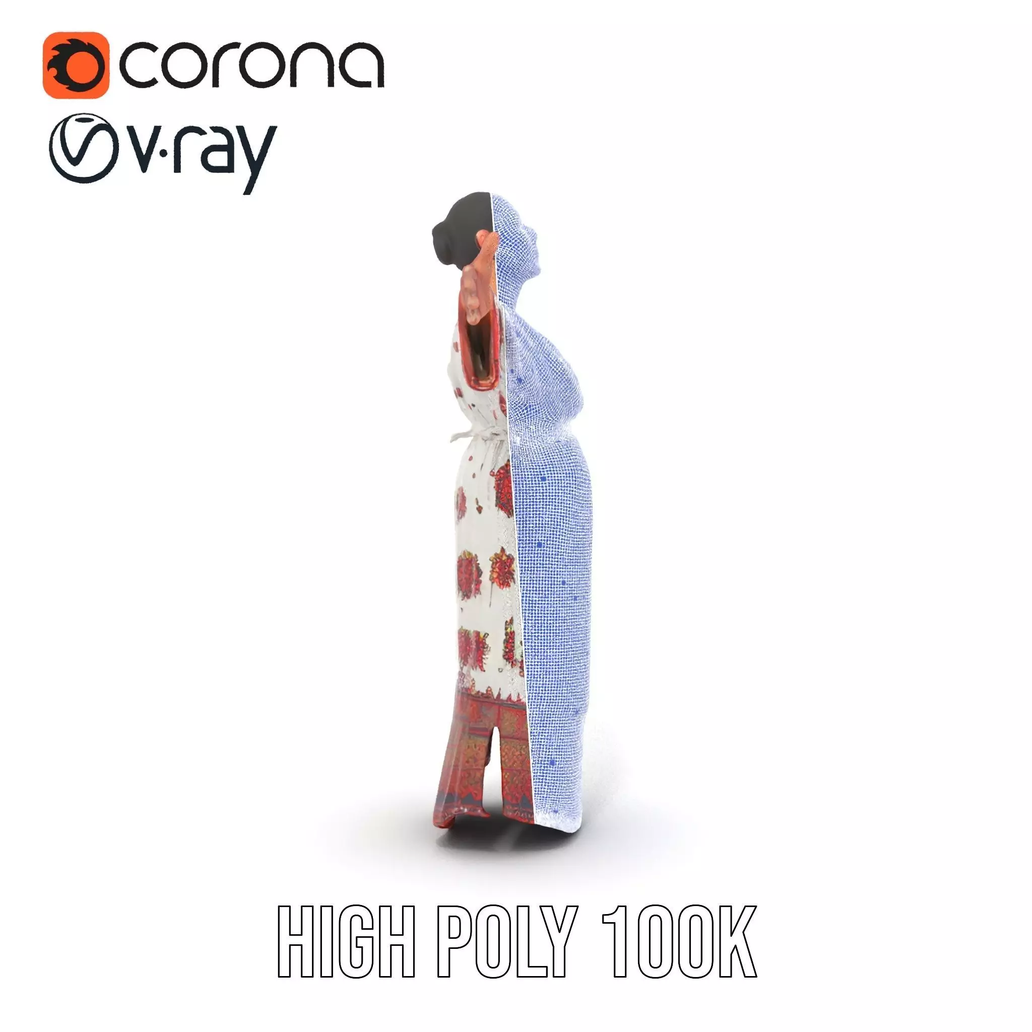 Floral Maxi Dress model pack Low-poly 3D model_34