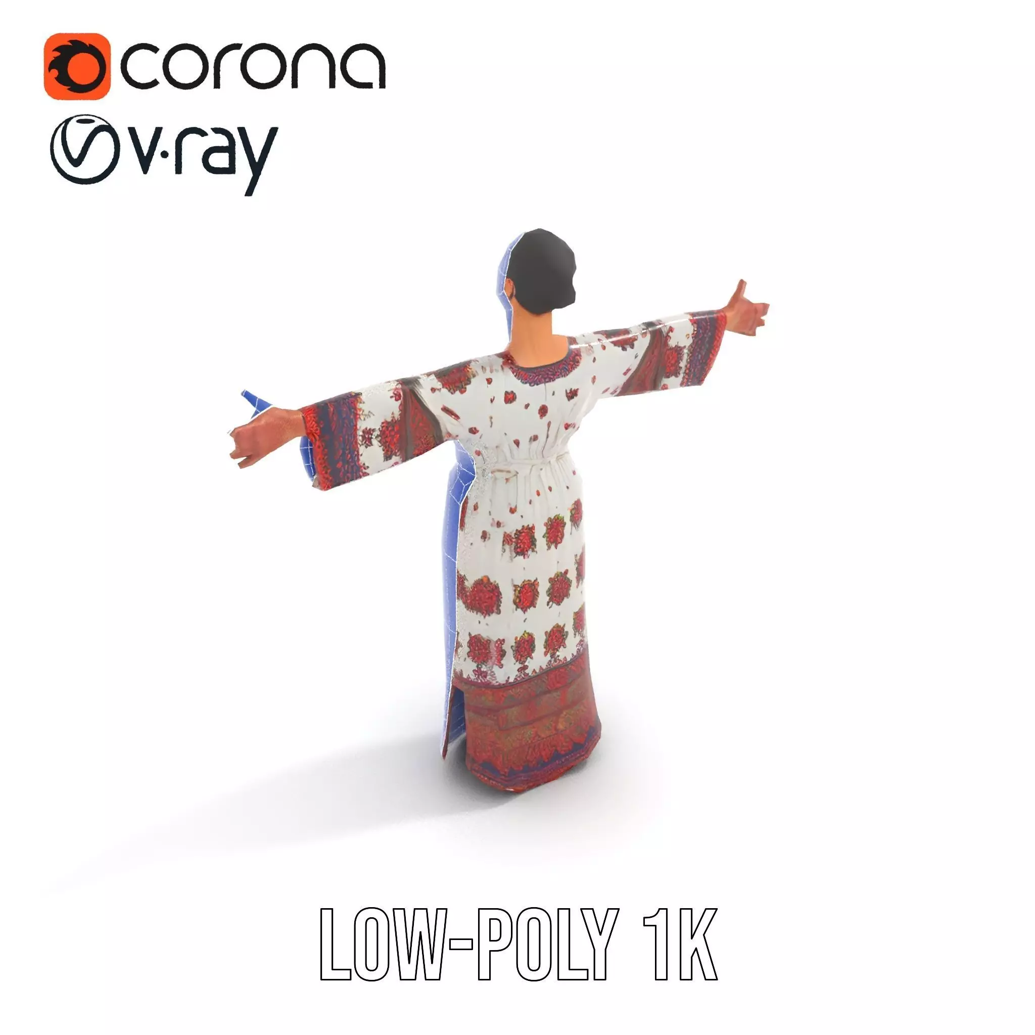 Floral Maxi Dress model pack Low-poly 3D model_22