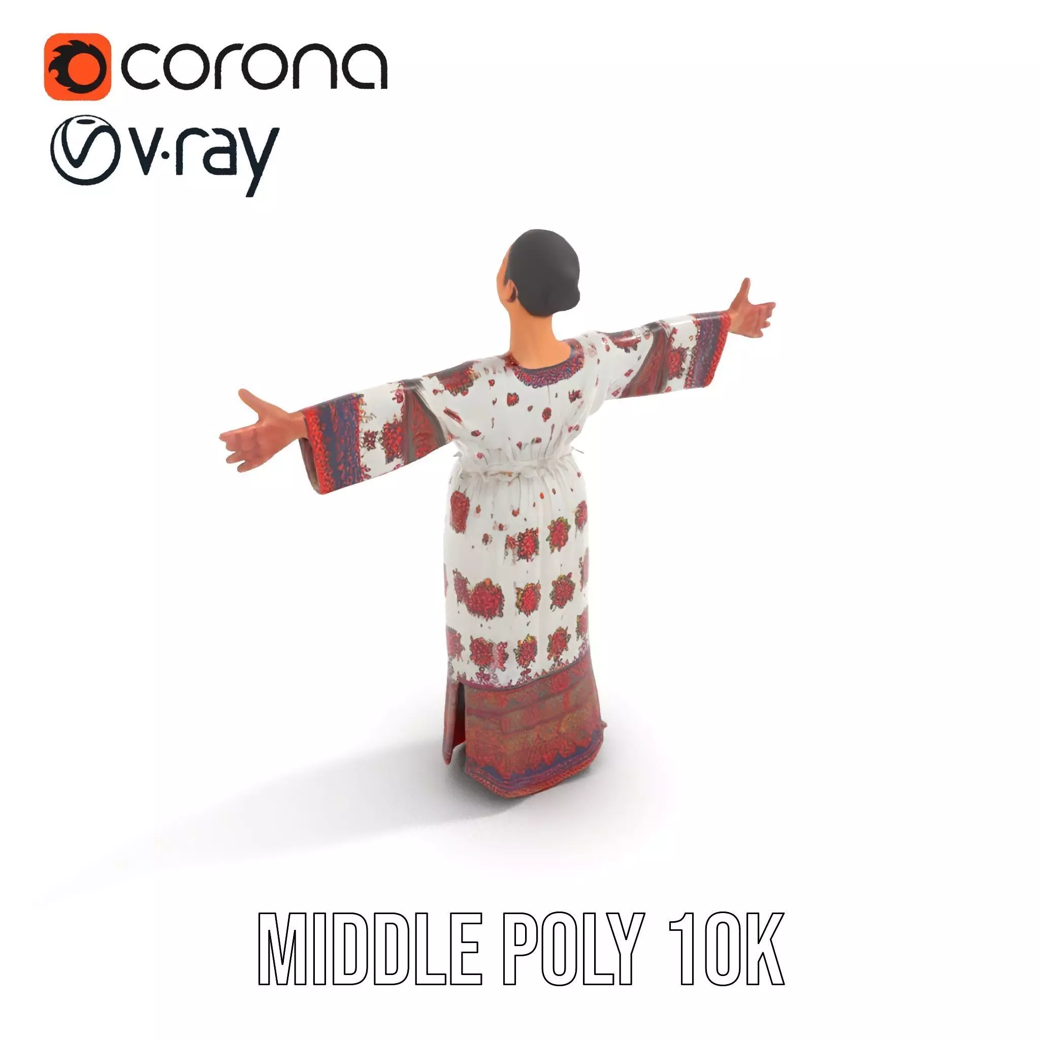 Floral Maxi Dress model pack Low-poly 3D model_16