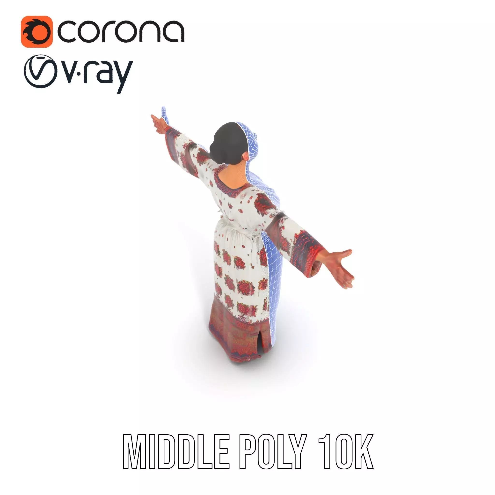 Floral Maxi Dress model pack Low-poly 3D model_18