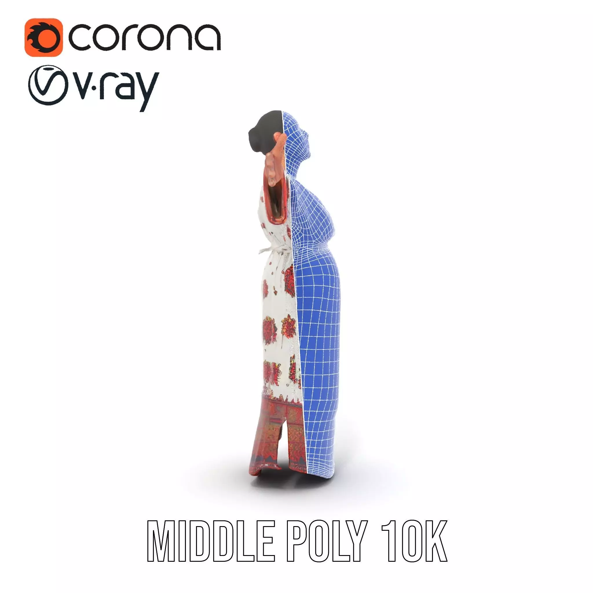 Floral Maxi Dress model pack Low-poly 3D model_21