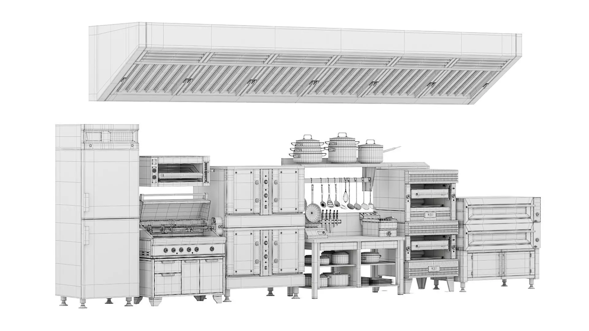 A set of equipment for cafes and restaurants 3D model_14