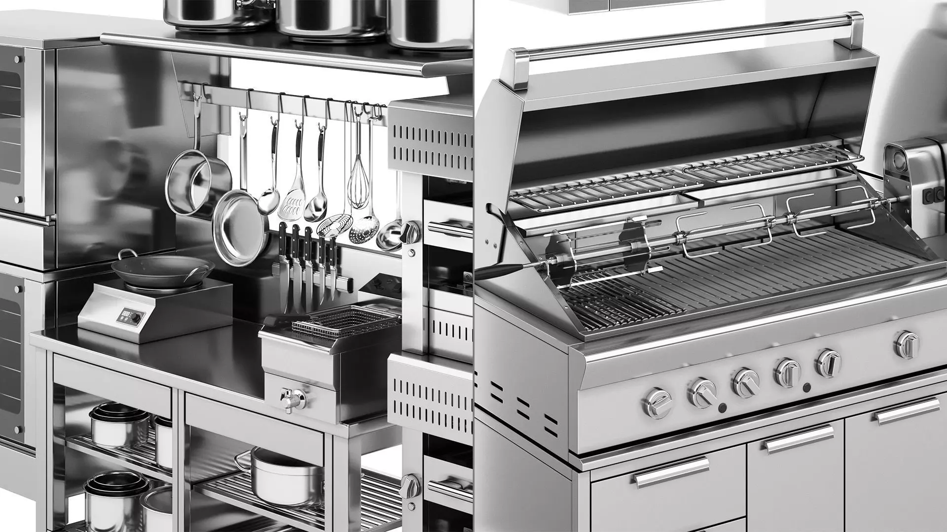 A set of equipment for cafes and restaurants 3D model_8