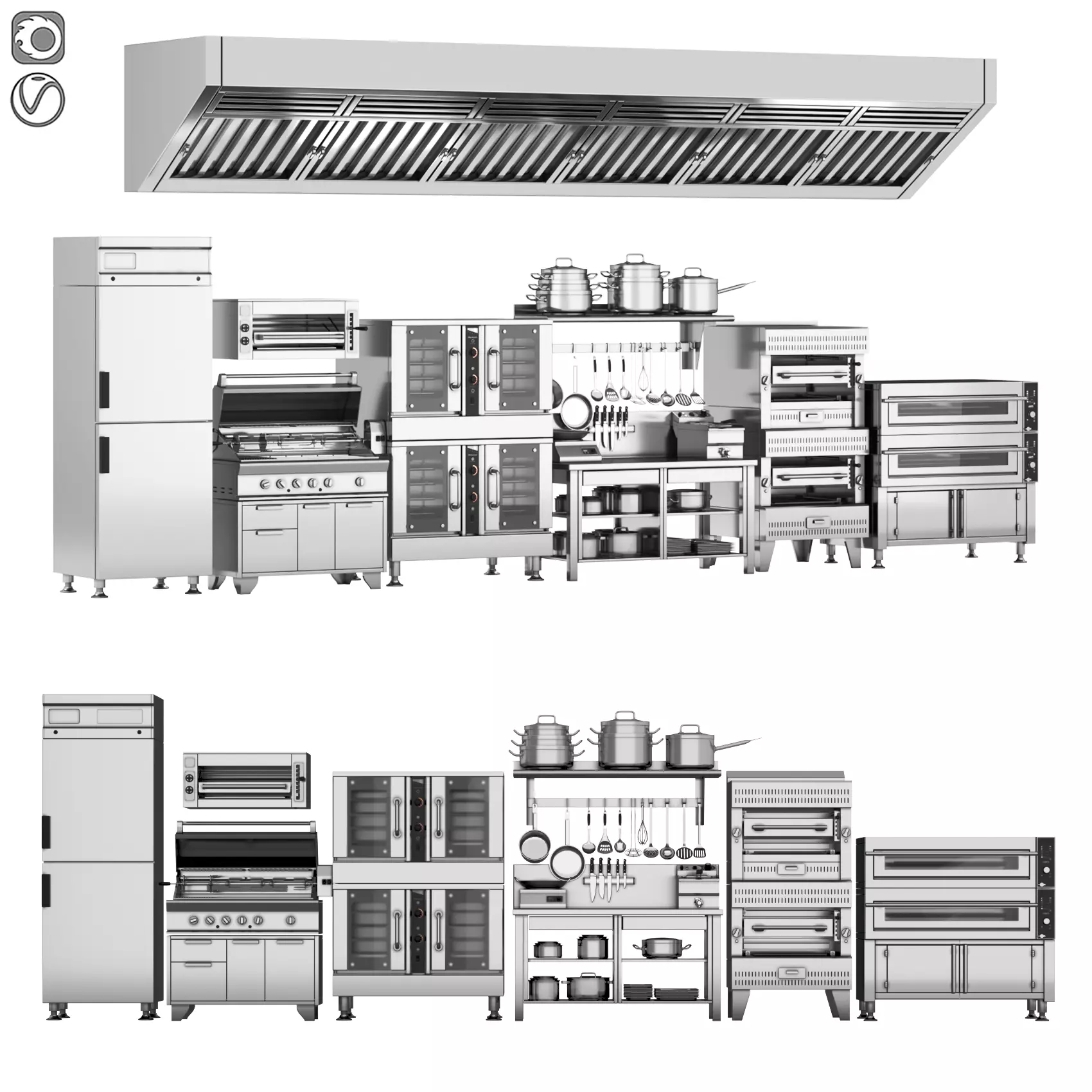 A set of equipment for cafes and restaurants 3D model_1