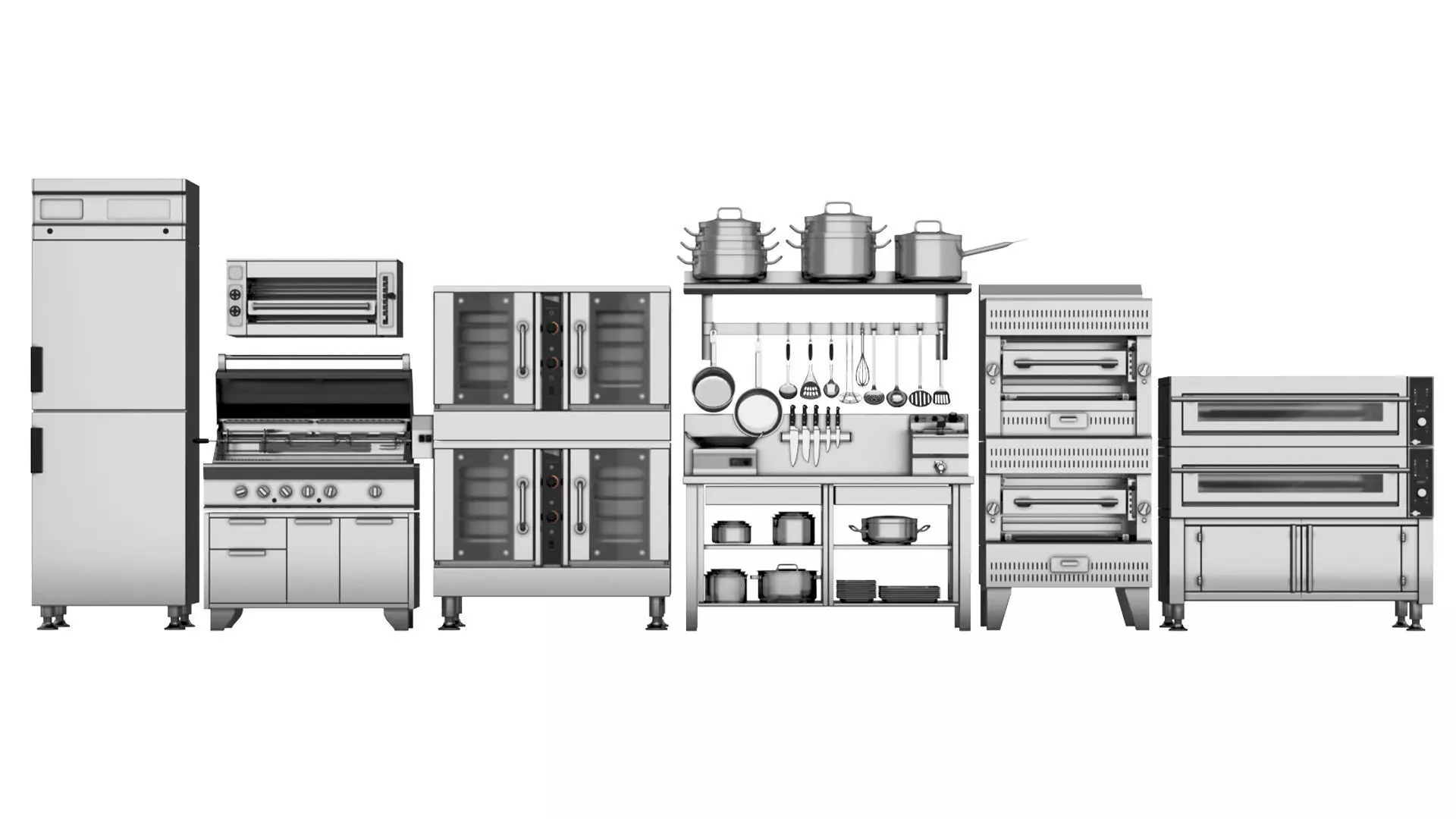 A set of equipment for cafes and restaurants 3D model_12