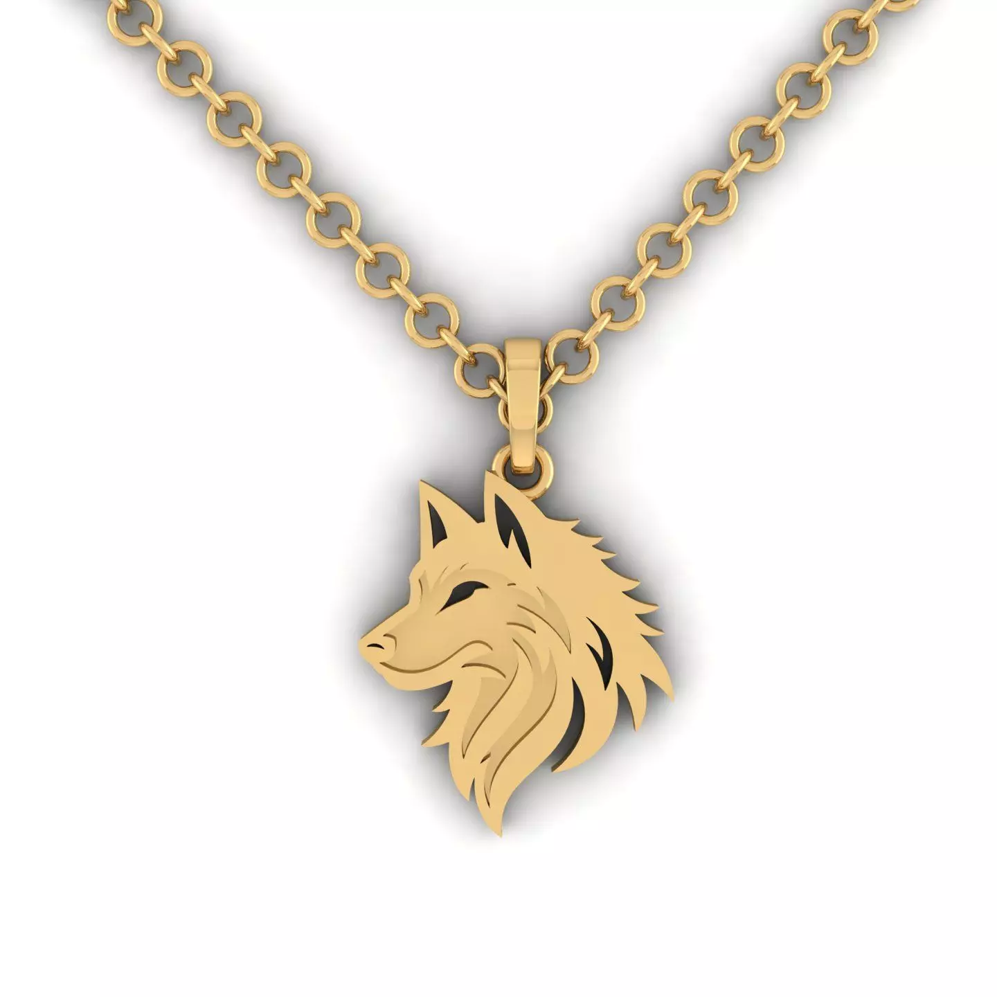 Wolf Pendant 3D print model_3