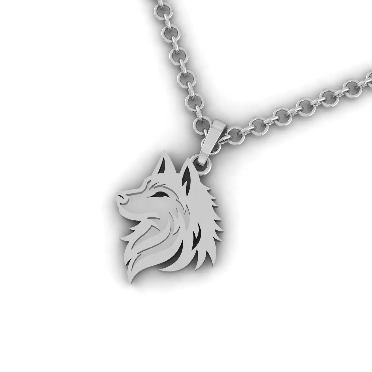 Wolf Pendant 3D print model_1
