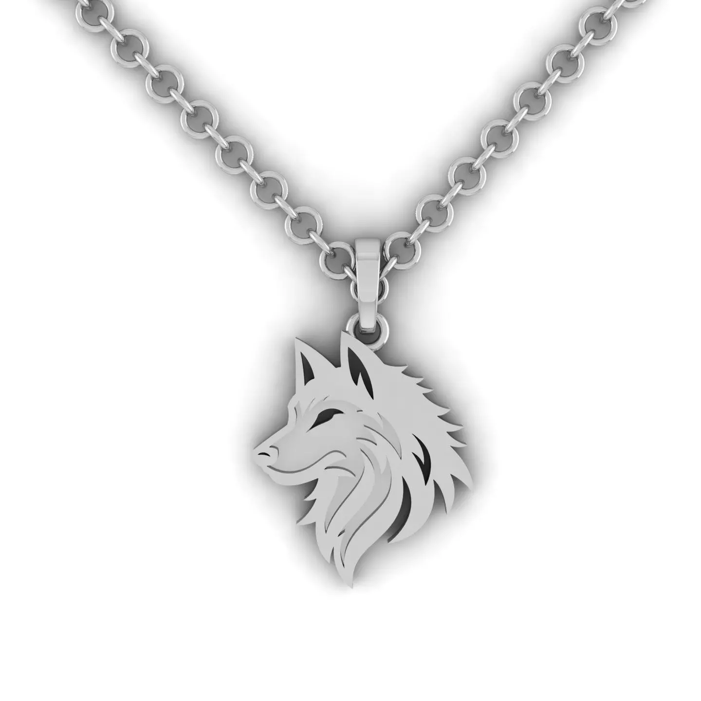 Wolf Pendant 3D print model_4