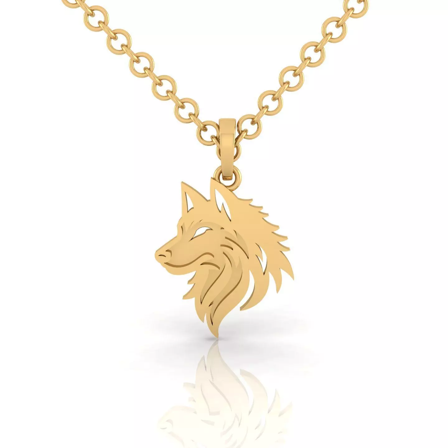 Wolf Pendant 3D print model_6