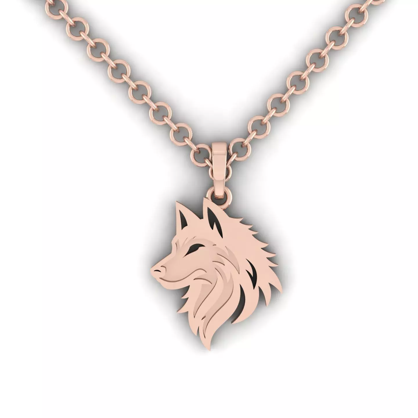 Wolf Pendant 3D print model_5