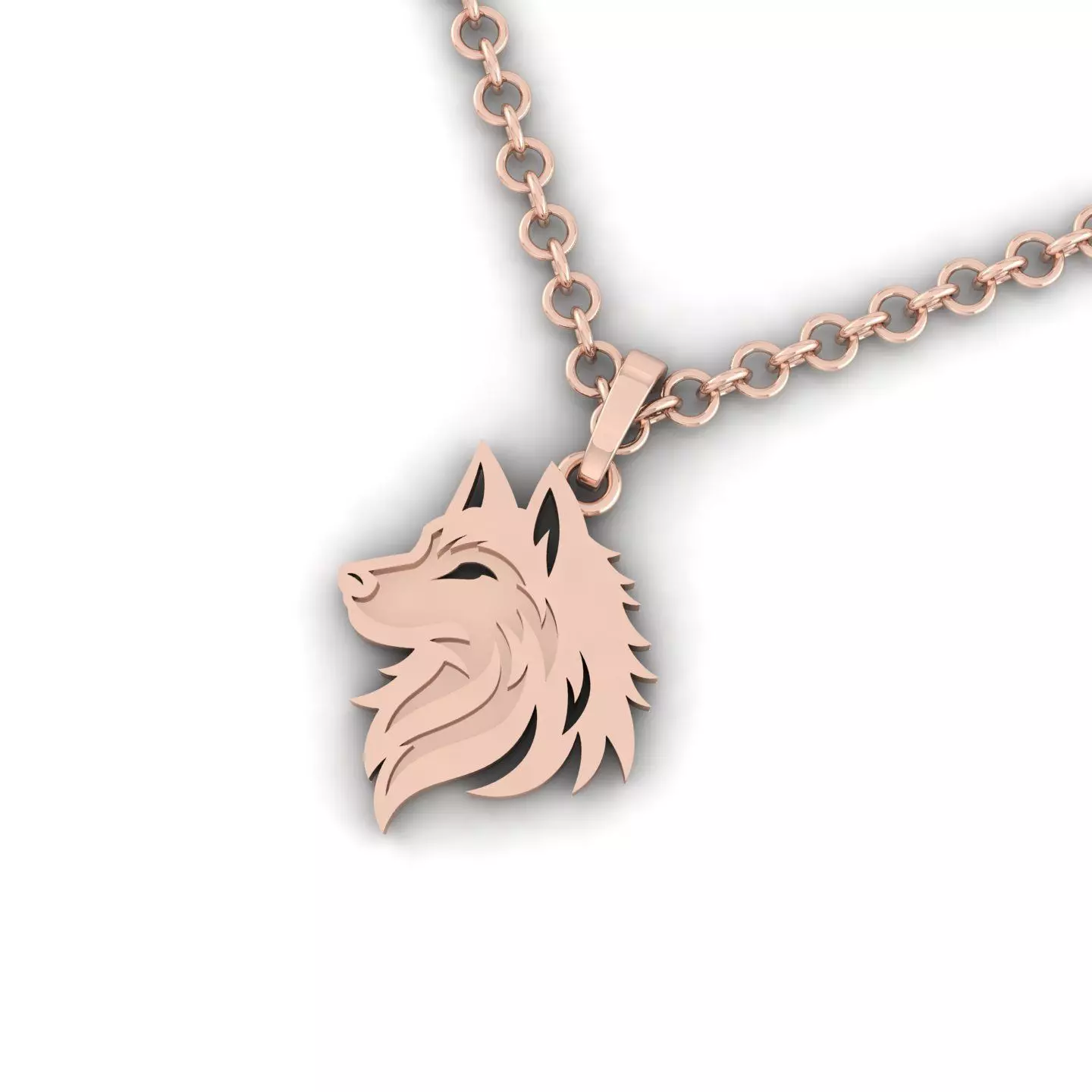 Wolf Pendant 3D print model_2