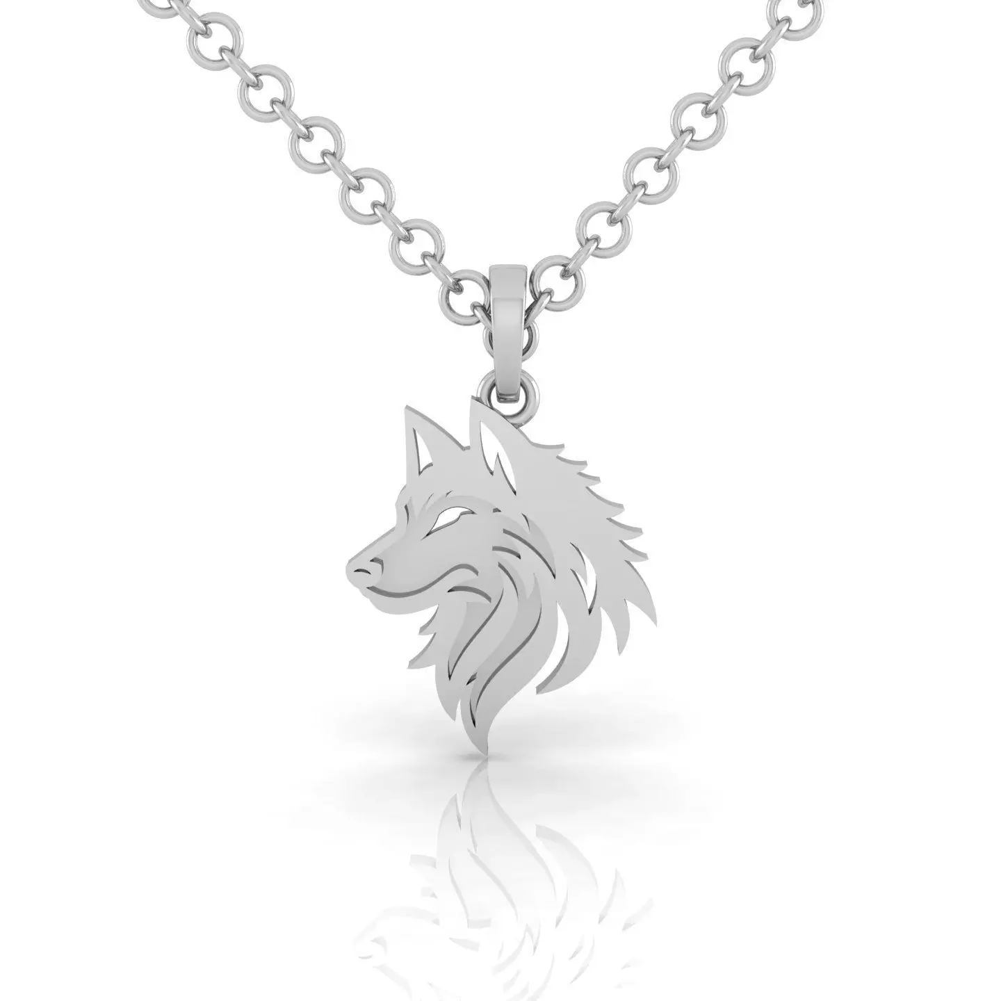 Wolf Pendant 3D print model_7