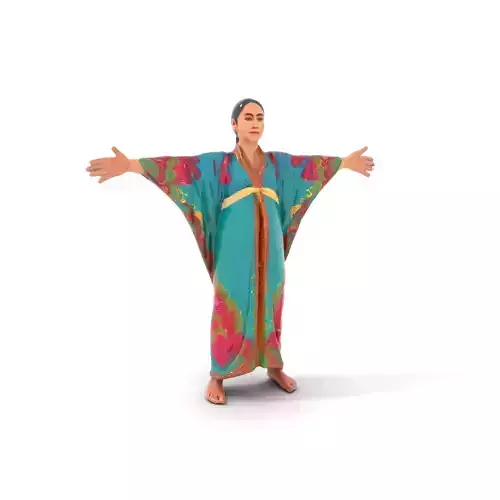 Vibrant Kimono Outfit model pack