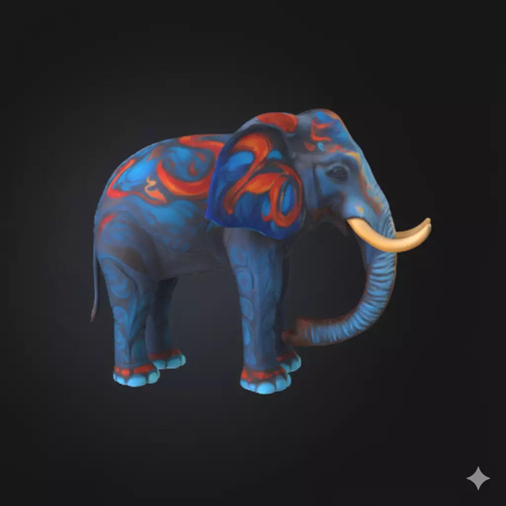 Geometric Elephant 3D Modern Low-Poly Sculpture Free 3D print model_0