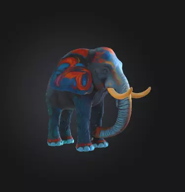 Geometric Elephant 3D Modern Low-Poly Sculpture Free 3D print model_4