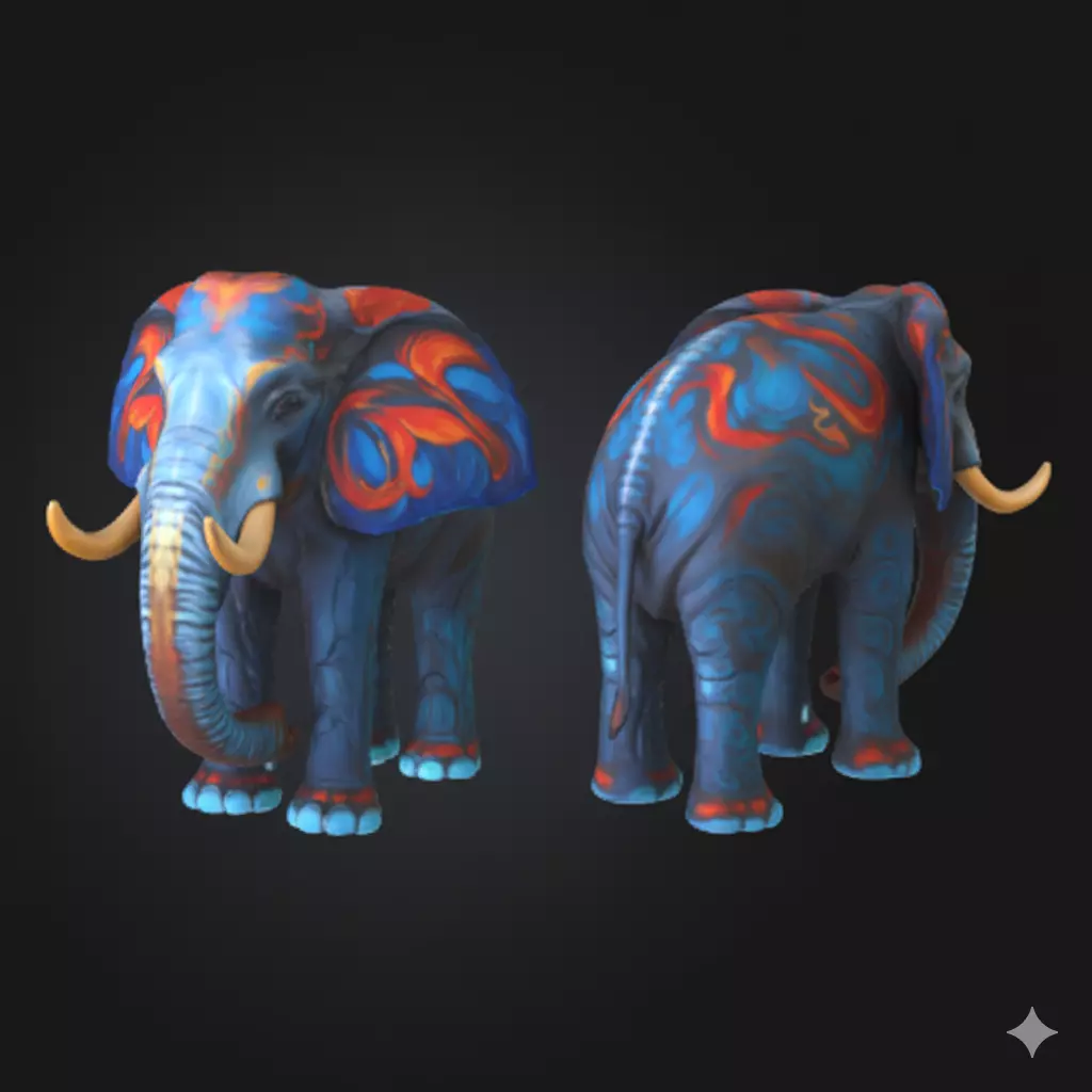 Geometric Elephant 3D Modern Low-Poly Sculpture Free 3D print model_1