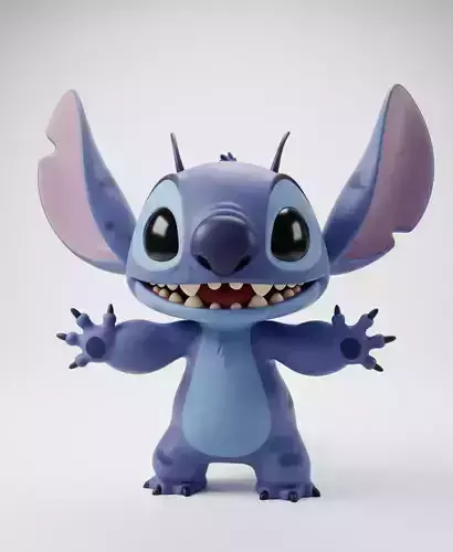 Adorable Stylized Stitch 3D Model