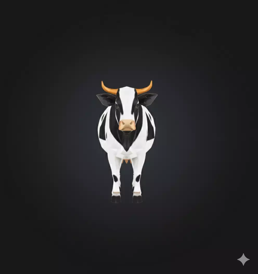 Geometric Cow 3D Modern Low-Poly Sculpture Free 3D print model