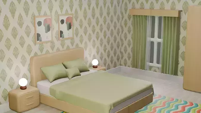 3D Bedroom Interior