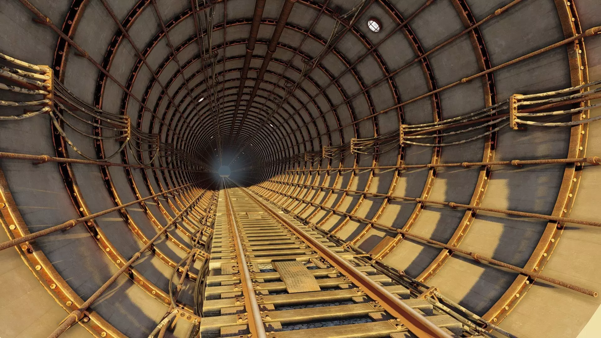 Realistic Railway Tunnel 3D model_3