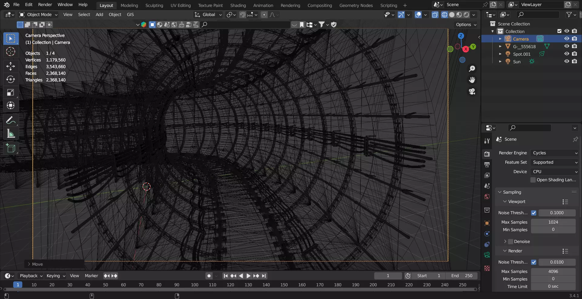 Realistic Railway Tunnel 3D model_5