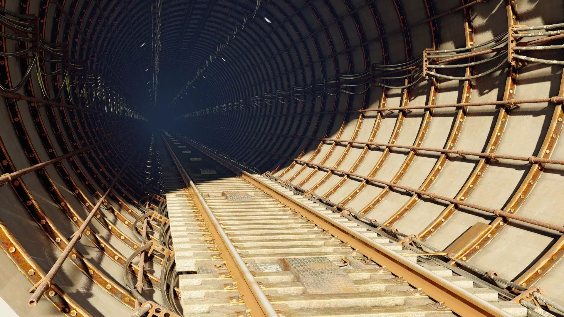 Realistic Railway Tunnel 3D model_14