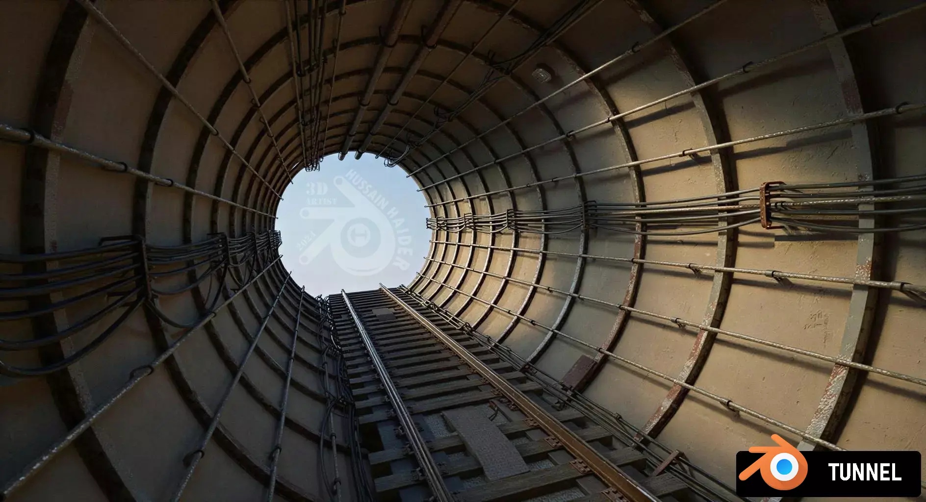 Realistic Railway Tunnel 3D model_6