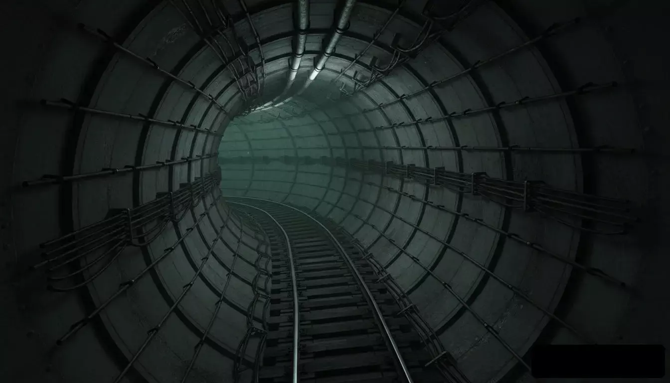 Realistic Railway Tunnel 3D model_4