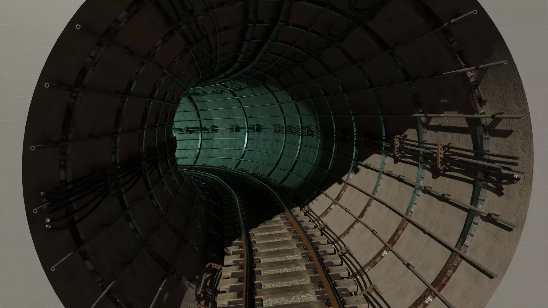 Realistic Railway Tunnel 3D model_7