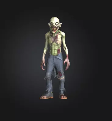 Zombie 3D Model Realistic Horror Sculpture Free 3D print model_1