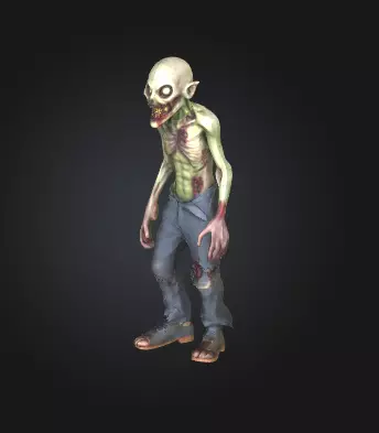 Zombie 3D Model Realistic Horror Sculpture Free 3D print model_2