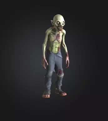 Zombie 3D Model Realistic Horror Sculpture Free 3D print model_3