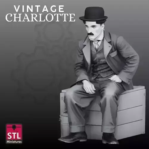 Charlie Chaplin STL Iconic Cinematic 3D Model