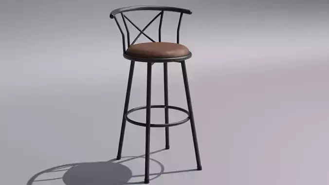 Tabouret de bar 3D Modele avec textures FBX OBJ BLEND inclus