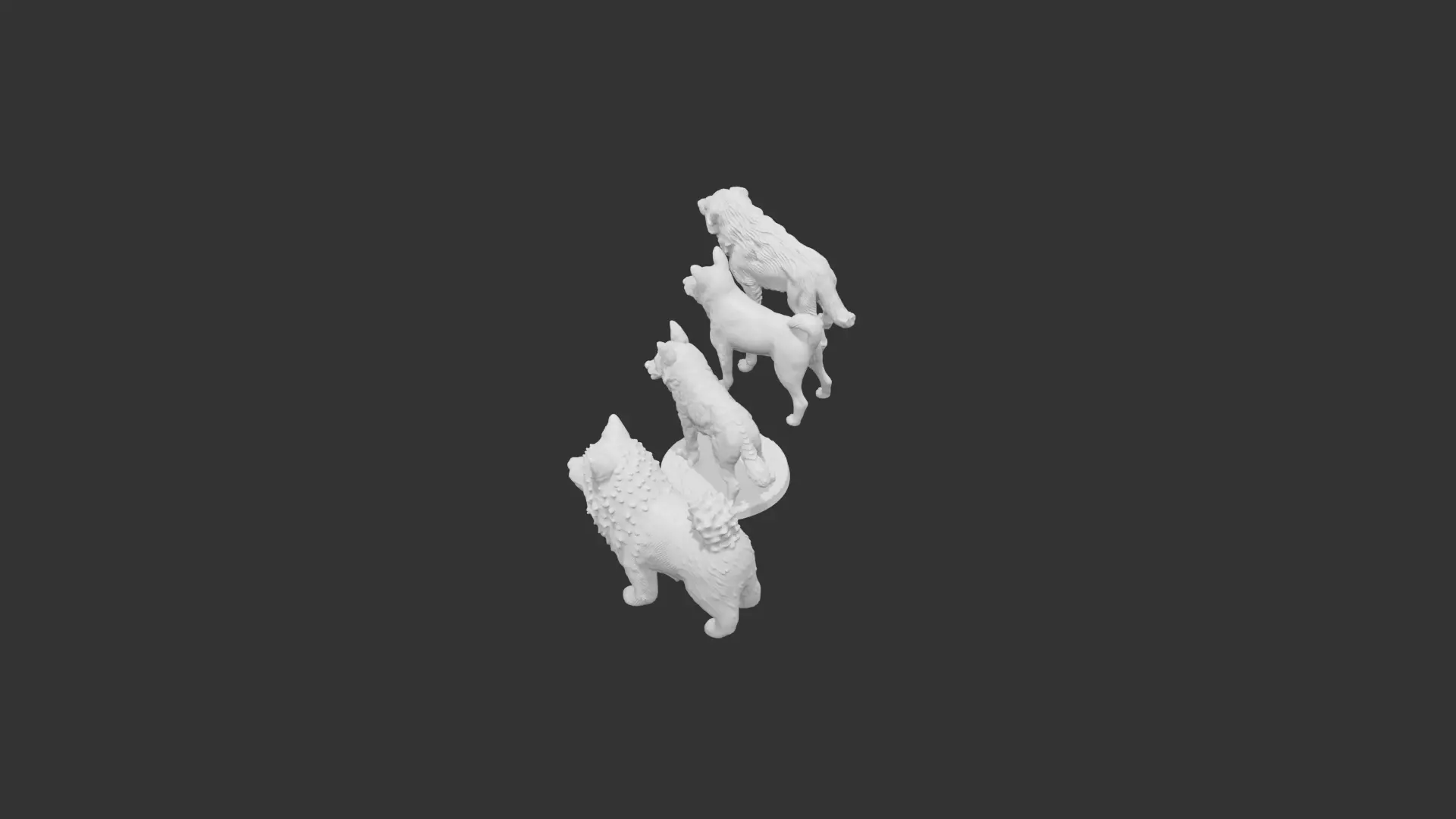 4 Dogs Perfect For Wargaming And 3D print 3D print model_10