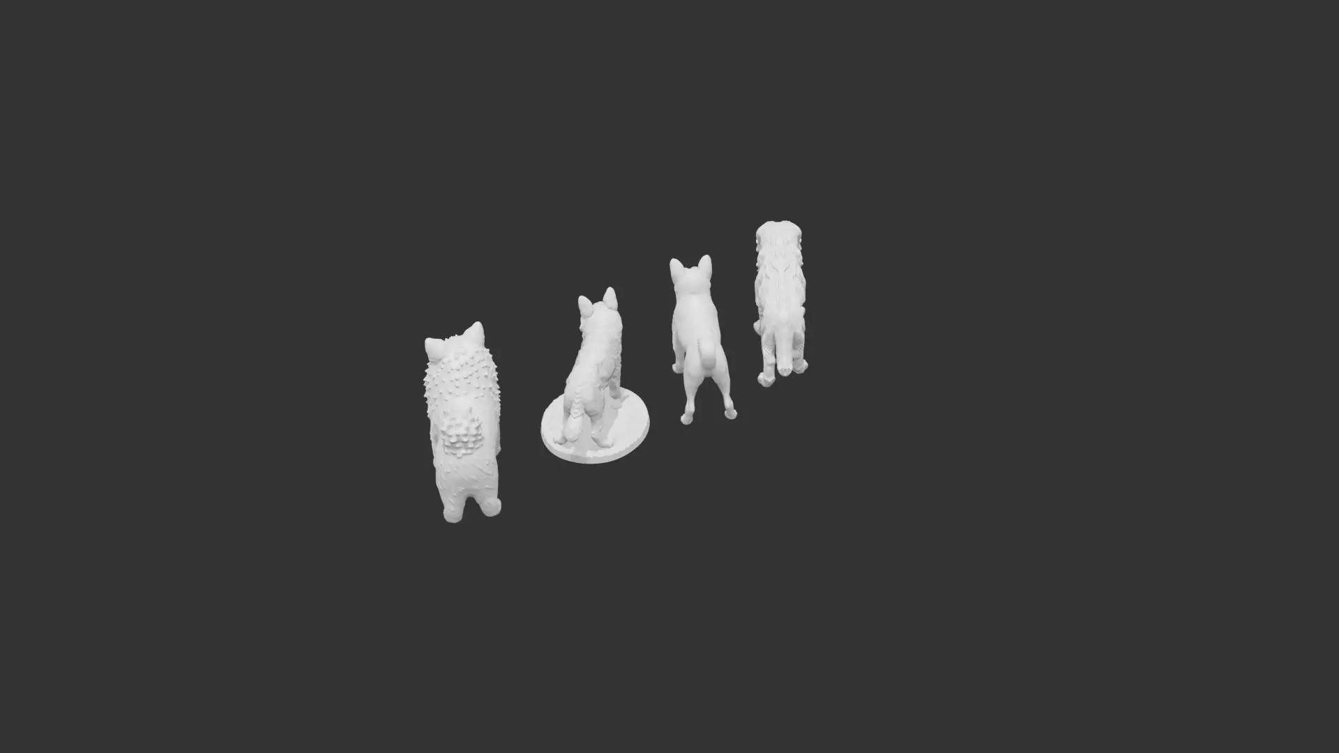 4 Dogs Perfect For Wargaming And 3D print 3D print model_9