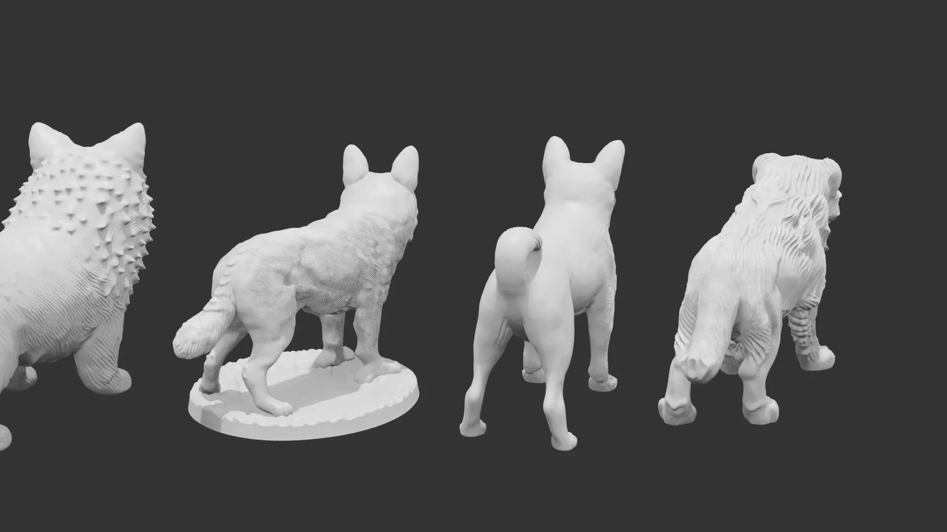 4 Dogs Perfect For Wargaming And 3D print 3D print model_16