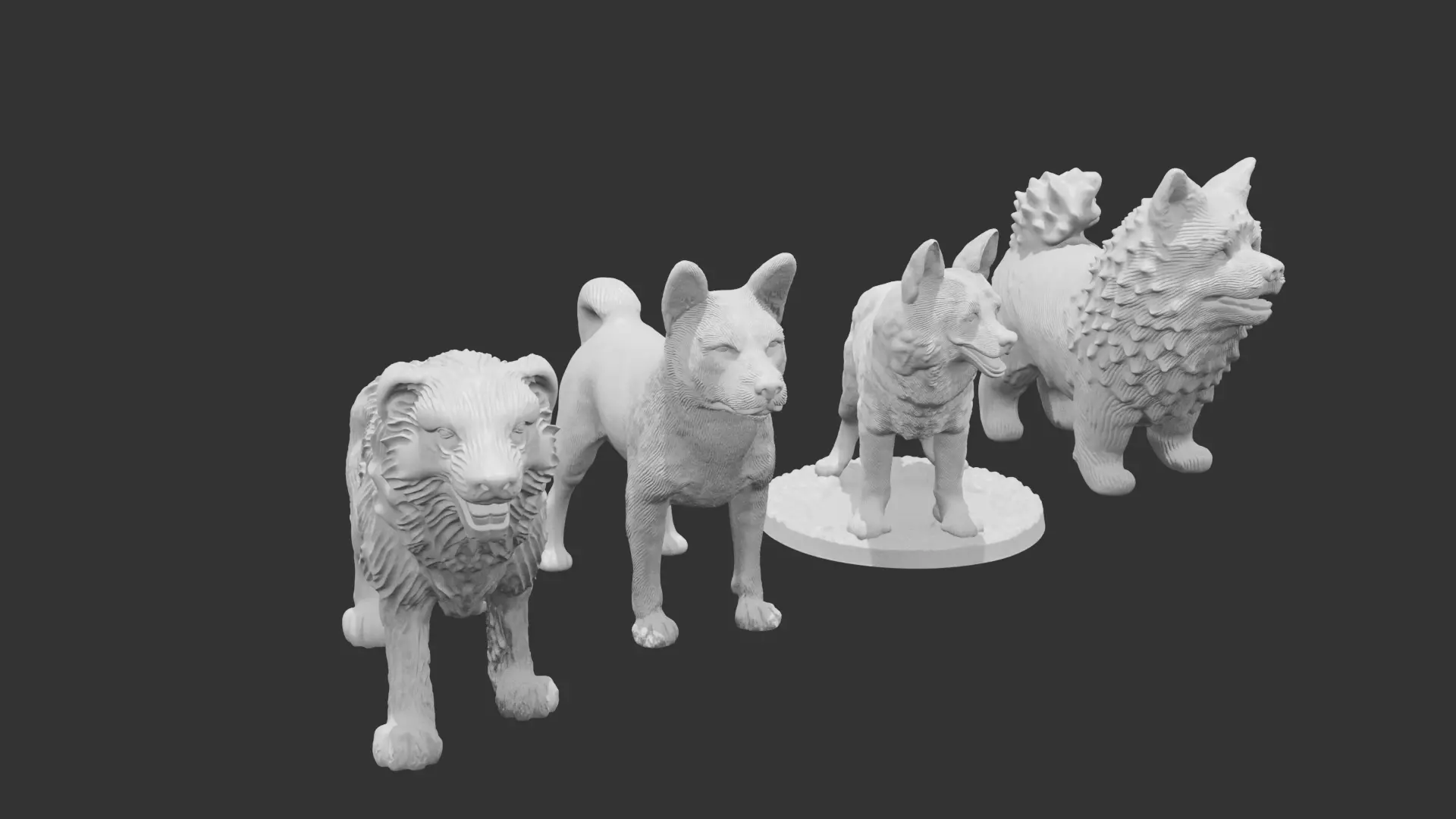 4 Dogs Perfect For Wargaming And 3D print 3D print model_13
