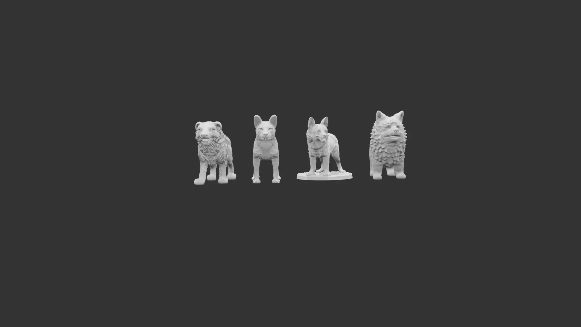 4 Dogs Perfect For Wargaming And 3D print 3D print model_12