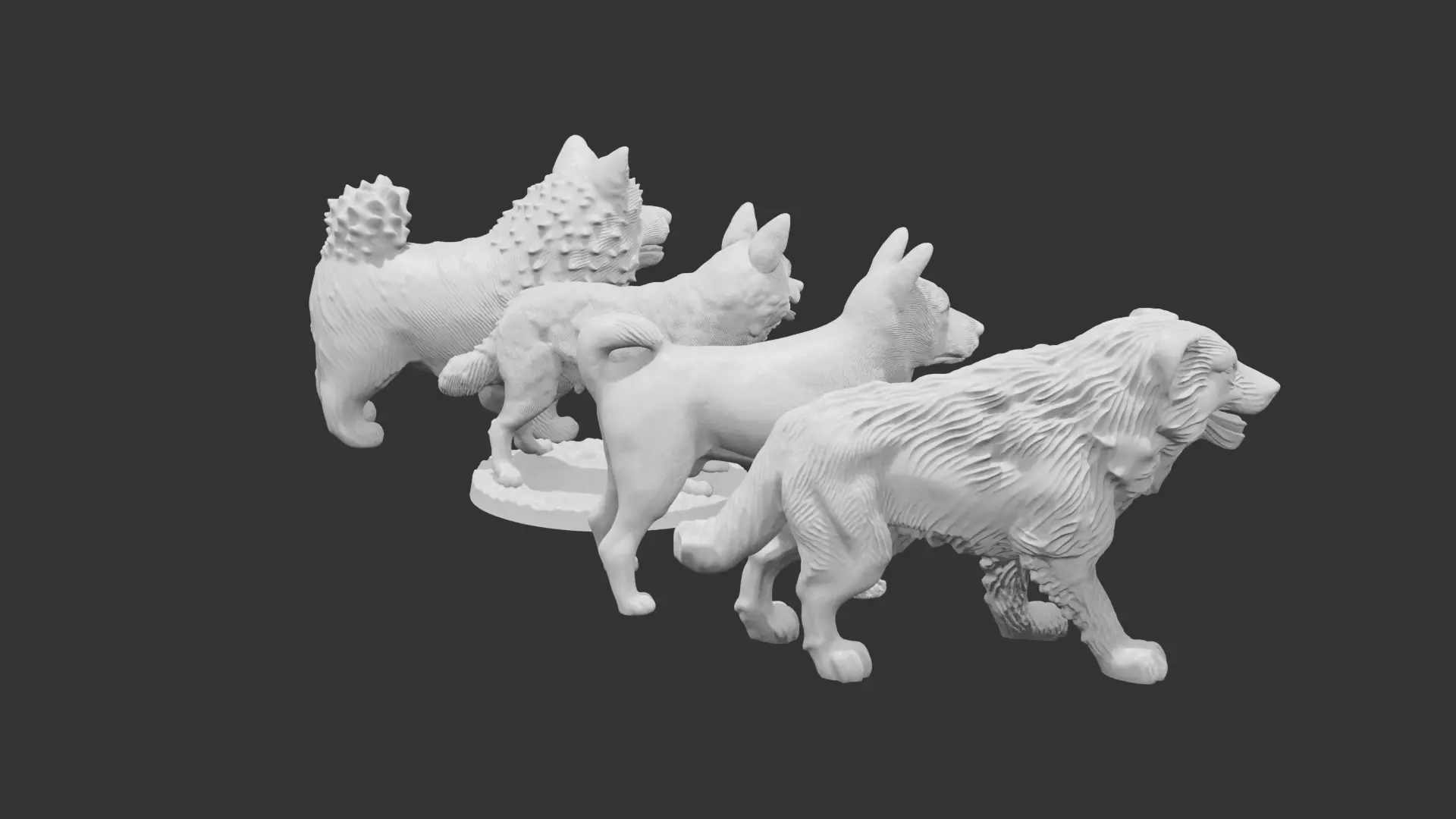 4 Dogs Perfect For Wargaming And 3D print 3D print model_15