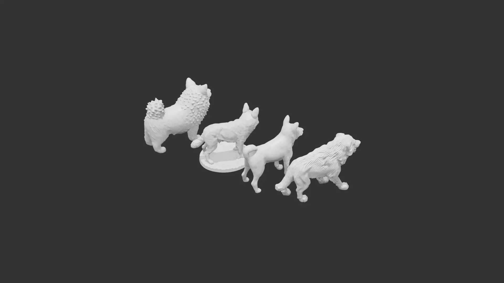 4 Dogs Perfect For Wargaming And 3D print 3D print model_8