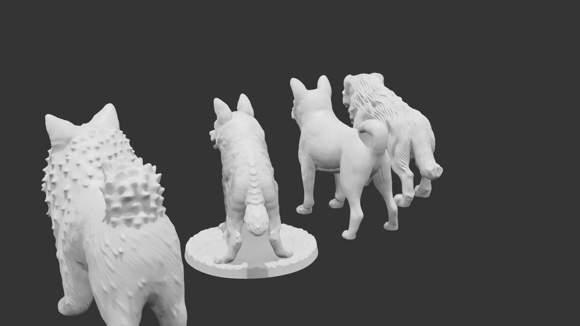 4 Dogs Perfect For Wargaming And 3D print 3D print model_17