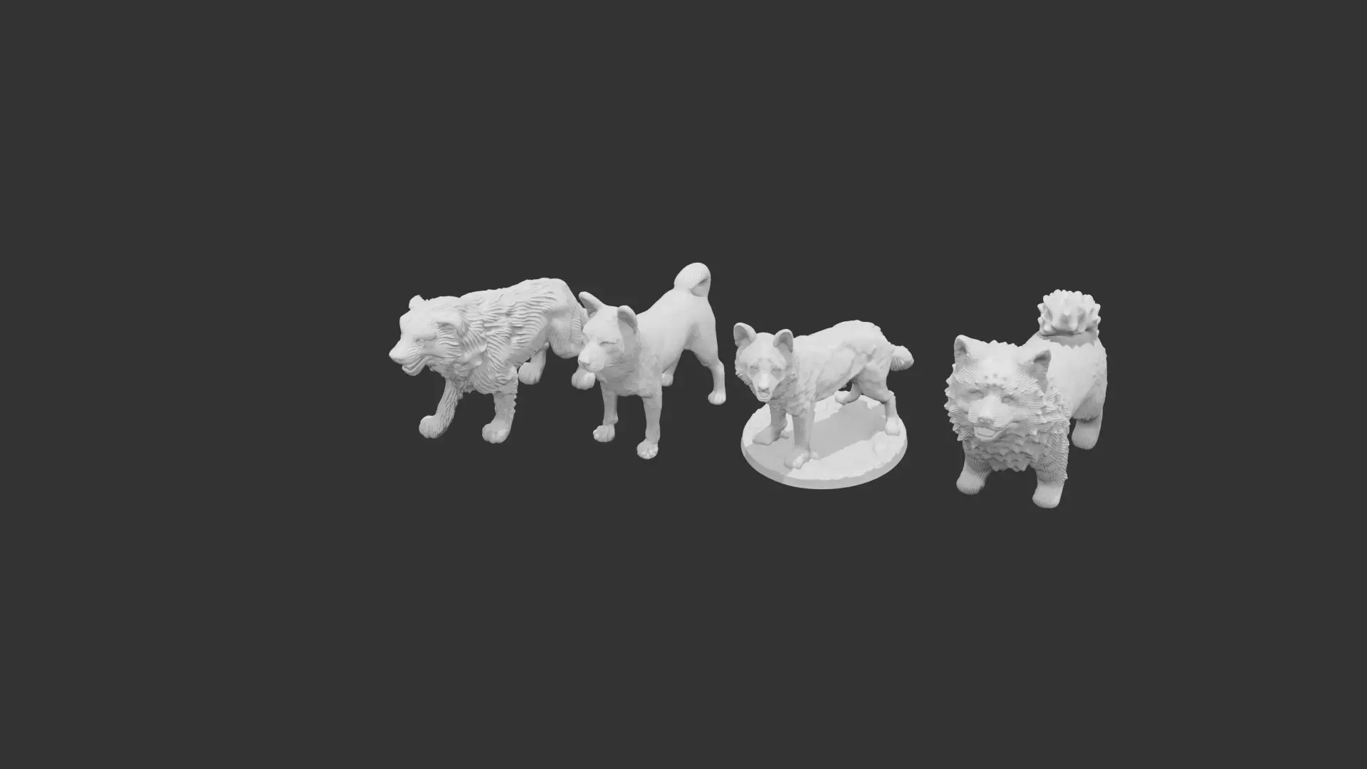 4 Dogs Perfect For Wargaming And 3D print 3D print model_5