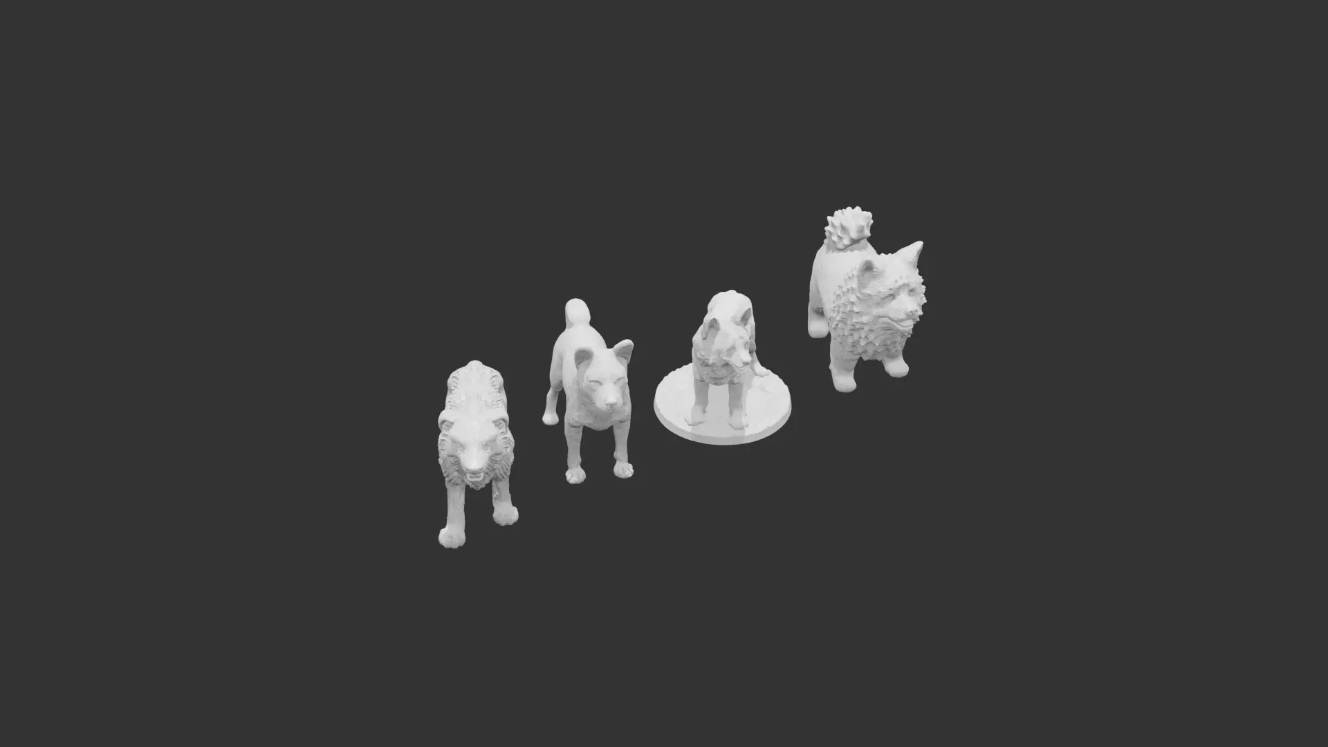 4 Dogs Perfect For Wargaming And 3D print 3D print model_6